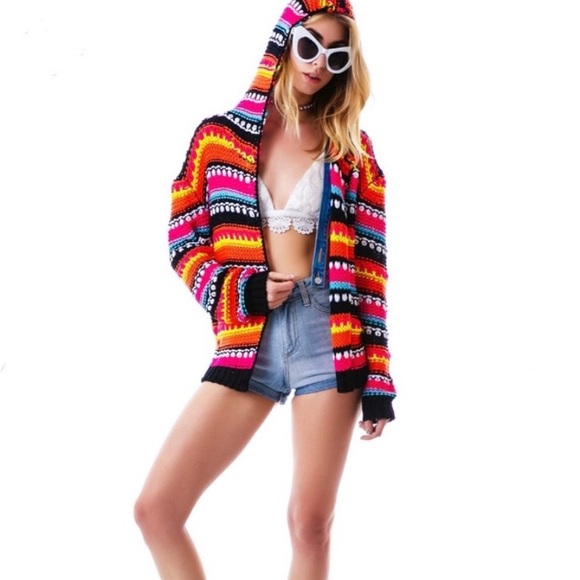 UNIF Dweller Multicolored Knit Striped Cardigan - Picture 3 of 10